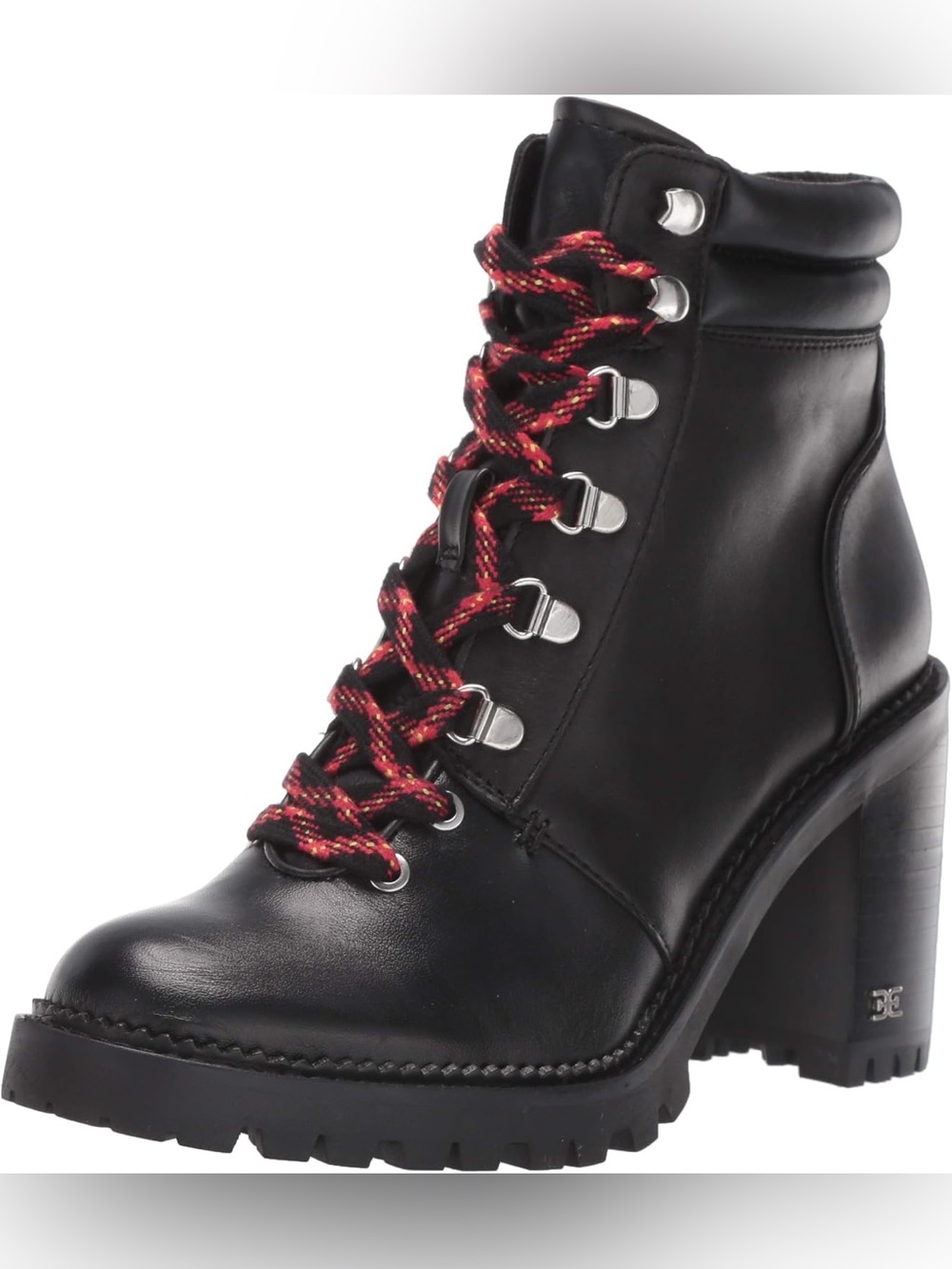 NIB Esprit Halona Black Leather Heeled Combat Boots